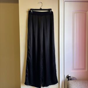 Michael Stars Satin Black Wide Leg Pants